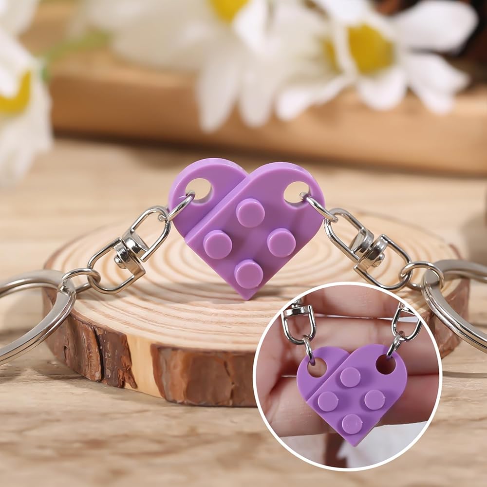 XIHIRCD Best Friend Heart Keychain and Red Jewelry Box, Matching